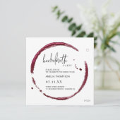 Roter Wein Verkostung Wochenende Junggeselinnen-Ab Einladung (Stehend Vorderseite)