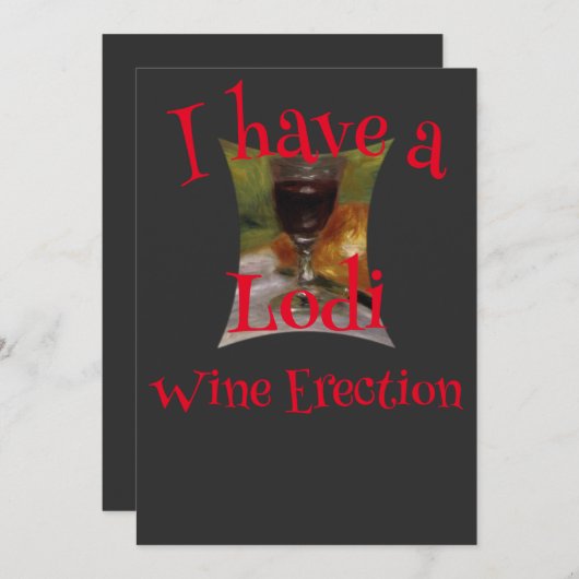 Roter Wein Vino Vino Rodelbahn mit Aussicht Einladung (Vorne/Hinten)