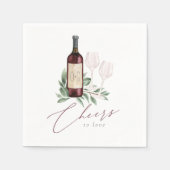 Roter Wein Wasserfarbe Botanische Feiern zur Liebe Serviette (Vorderseite)