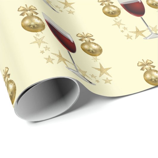 Roter Wein Weihnachten Geschenkpapier (Rolleneckpunkt)