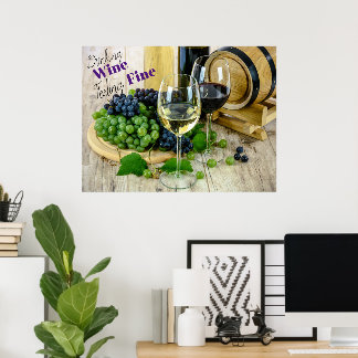 Roter Wein Weißer Wein Weintrauben Weinroute Mendr Poster