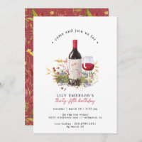 Roter Wein Wildblumen | Niedliches Erwachsener zum