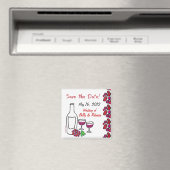Roter Weinberg Hochzeit Sichern das Date Magnet (In Situ (Geschirrspüler))