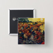 Roter Weinberg, Van Gogh, 1888 Button (Vorne & Hinten)