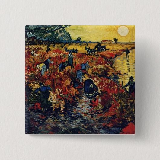 Roter Weinberg, Van Gogh, 1888 Button (Vorderseite)