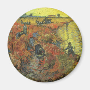 Roter Weinberg von Vincent van Gogh, Vintage Fine  Magnet
