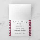 Roter Weingarten Hochzeit Sichern Sie die Datumska Ankündigung (Innenseite)