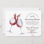 Roter Weinkeller Jubiläumsfeier Abendessen I Einladung (Vorderseite)