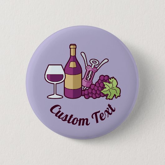 Roter Weinknopf Button (Vorderseite)