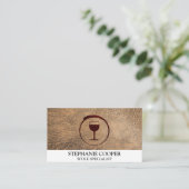 Roter Weinstock mit Weinglas Business Card Visitenkarte (Stehend Vorderseite)