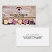 Roter Weinstock Weinglas | Korken an der Tabelle Visitenkarte (Vorne/Hinten)