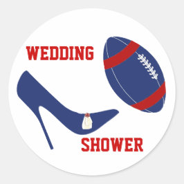 Roter, Weiß und Blauer Fußball Themenbereich Umsch Runder Aufkleber