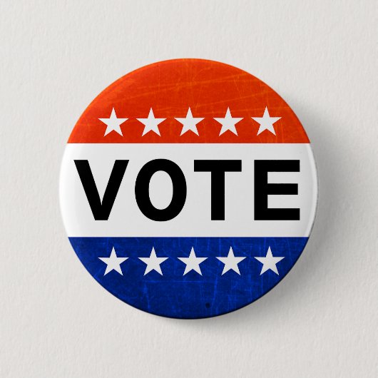 Roter weiße und blaue Abstimmungs-patriotischer Button (Vorderseite)