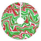 Roter weiße und grüne Weihnachtswirbel Polyester Weihnachtsbaumdecke (Vorderseite)