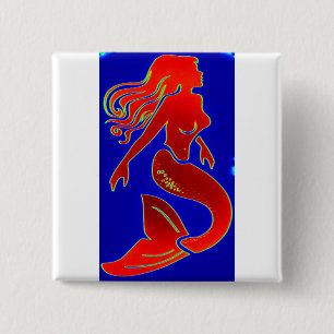 roter weißer blauer Meerjungfrauknopf Button