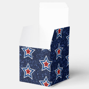 Roter, Weißer, Blauer Stern 4. Juli Glitter Geschenkschachtel