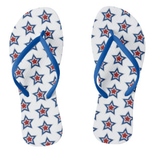 Roter, Weißer, Blauer Stern Juli 4 Glitter Badesandalen