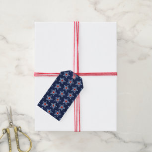 Roter, Weißer, Blauer Stern Juli 4 Glitter Geschenkanhänger