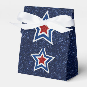 Roter, Weißer, Blauer Stern Juli 4 Glitter Geschenkschachtel