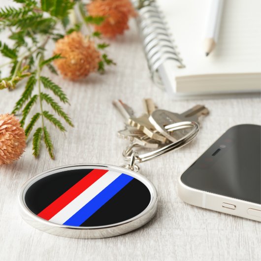 Roter weißer blauer Tri Schlüsselanhänger (Seite)