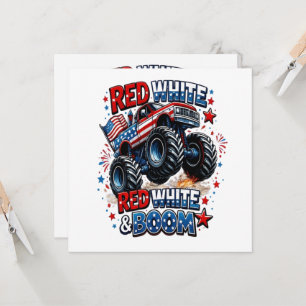 Roter Weißer Boom-Monstertruck