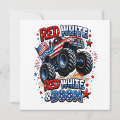 Roter Weißer Boom-Monstertruck (Rückseite)