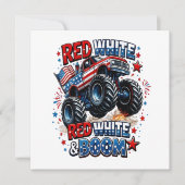 Roter Weißer Boom-Monstertruck (Vorderseite)