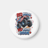 Roter Weißer Boom-Monstertruck Magnet (Vorne)