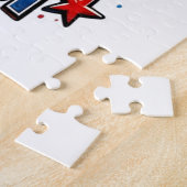 Roter Weißer Boom-Monstertruck Puzzle (Seite)