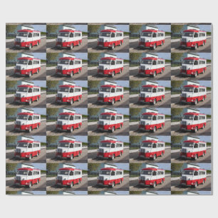 Roter Weißer Citroen Type HY Van Geschenkpapier