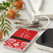 Roter weißer Drache Schlüsselanhänger (Vorderseite rechts)