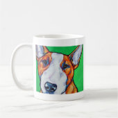 Roter/weißer englischer Bullterrier Kaffeetasse (Links)
