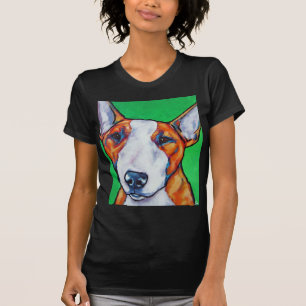 Roter/weißer englischer Bullterrier T-Shirt