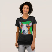 Roter/weißer englischer Bullterrier T-Shirt (Vorne ganz)