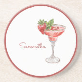 Roter Weißer Erdbeercocktail-Getränk Getränkeuntersetzer (Vorne)