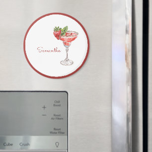Roter Weißer Erdbeercocktail Magnet