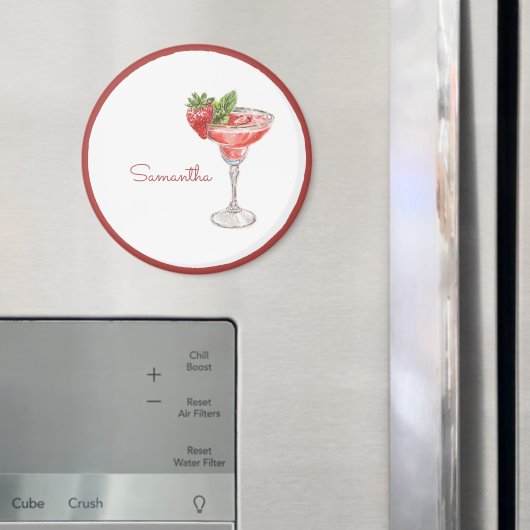 Roter Weißer Erdbeercocktail Magnet (In Situ (Kühlschrank))