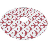 Roter weißer Flugzeugmuster-Baumrock Polyester Weihnachtsbaumdecke (Schrägansicht)