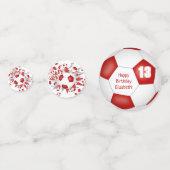 Roter weißer Fußball Blowout Geburtstagsparty Konfetti (Vorderseiten)