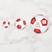 Roter weißer Fußball Blowout Geburtstagsparty Konfetti (Rückseiten)