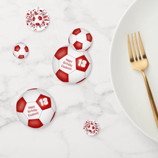 Roter weißer Fußball Blowout Geburtstagsparty Konfetti (Gruppe)