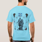 Roter Weißer Glanz blauer Horizont T-Shirt (Rückseite)