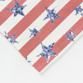 Roter Weißer Glitzer Blaue Stars Streifen Fleecedecke (Ecke)