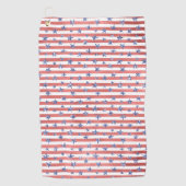 Roter Weißer Glitzer Blaue Stars Streifen Golfhandtuch (Vorderseite)