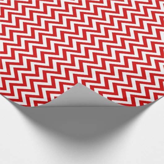 Roter weißer großer Chervron Extrazickzack H Geschenkpapier (Ecke)