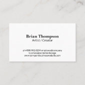 Roter, weißer Impasto-Malstil Visitenkarte (Rückseite)