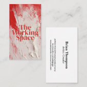 Roter, weißer Impasto-Malstil Visitenkarte (Vorne/Hinten)