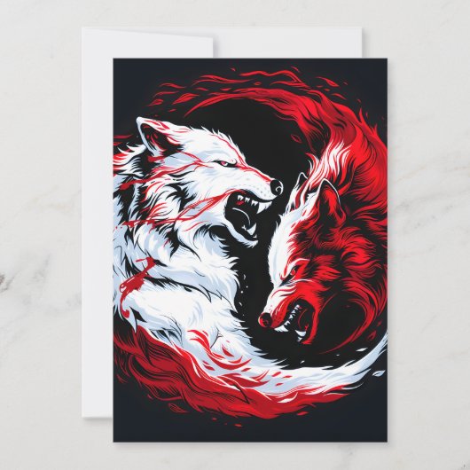 Roter Weißer Kosmischer Wolf Krieger Ankündigung (Vorderseite)