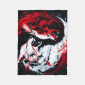 Roter Weißer Kosmischer Wolf Krieger Fleecedecke (Vorderseite)