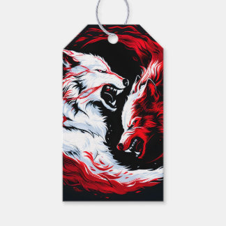 Roter Weißer Kosmischer Wolf Krieger Geschenkanhänger